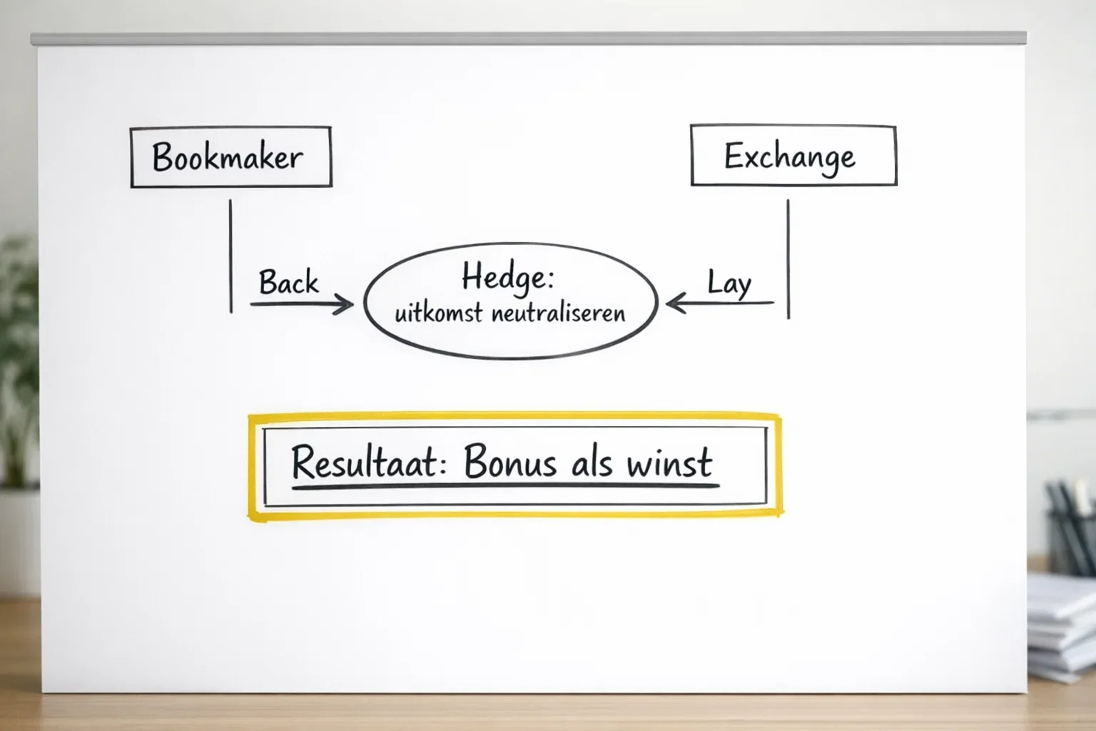 Diagram van back en lay weddenschappen