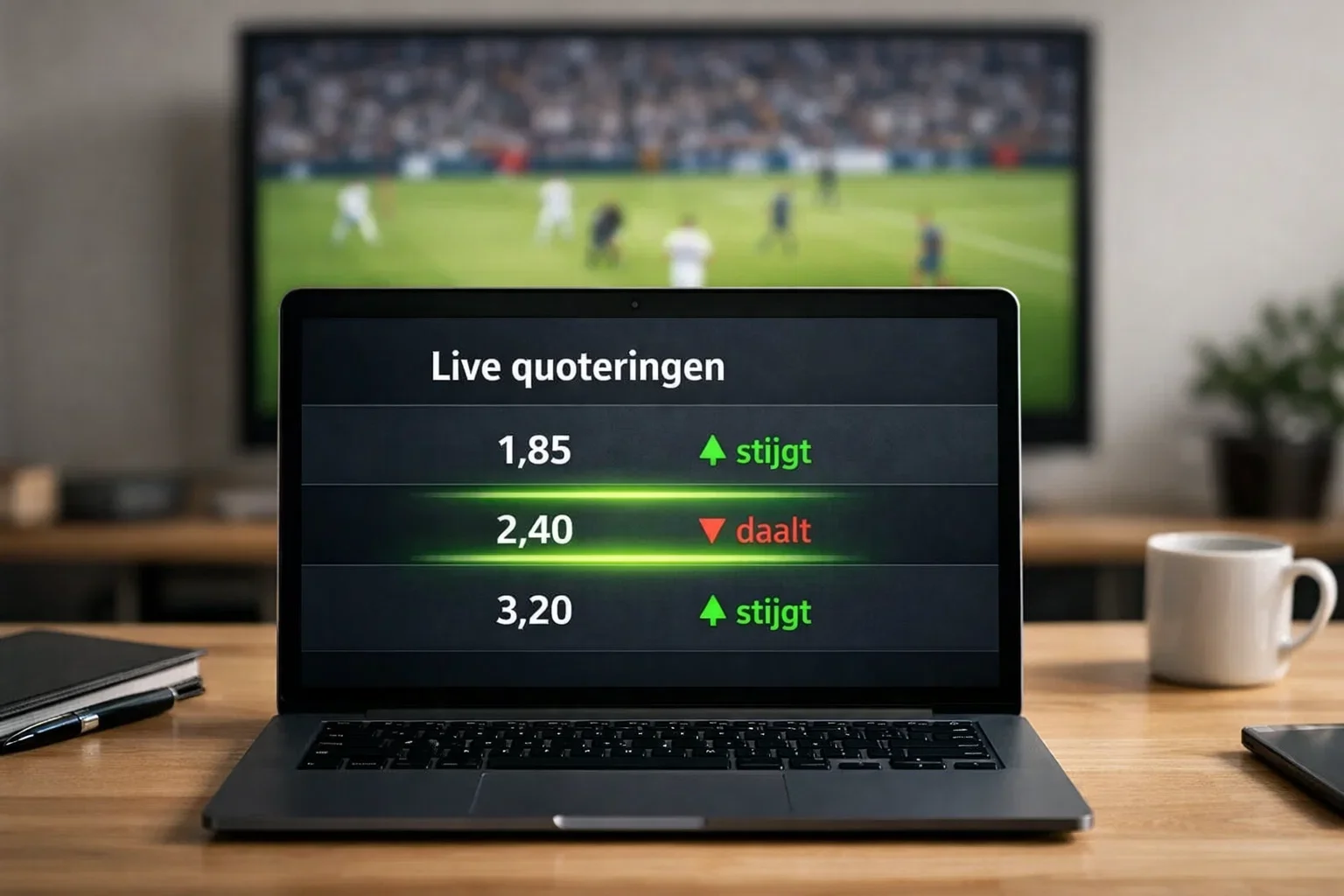 Live quoteringen die veranderen tijdens wedstrijd