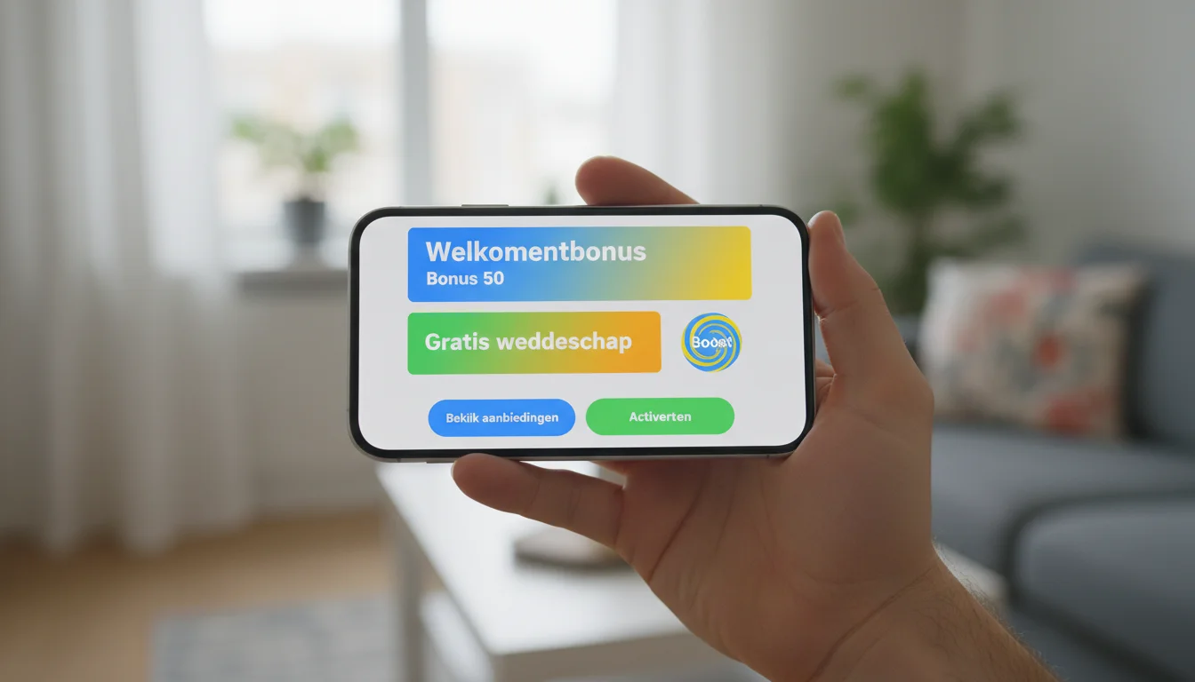 Smartphone met kleurrijke betting app interface