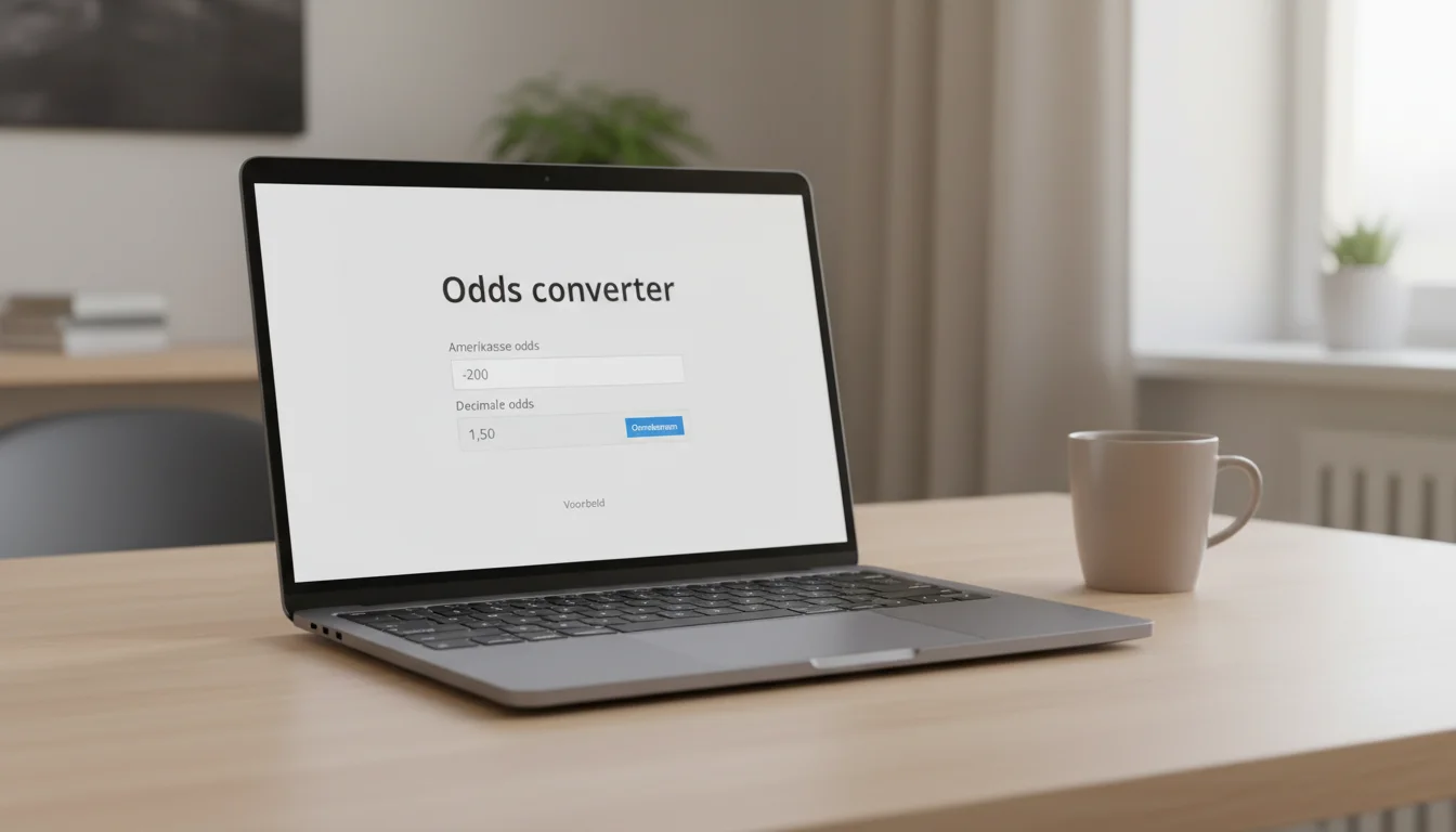 Odds converter tool op computerscherm