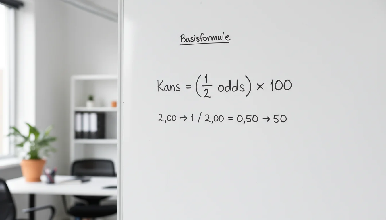 Formule voor het omrekenen van odds naar kanspercentage