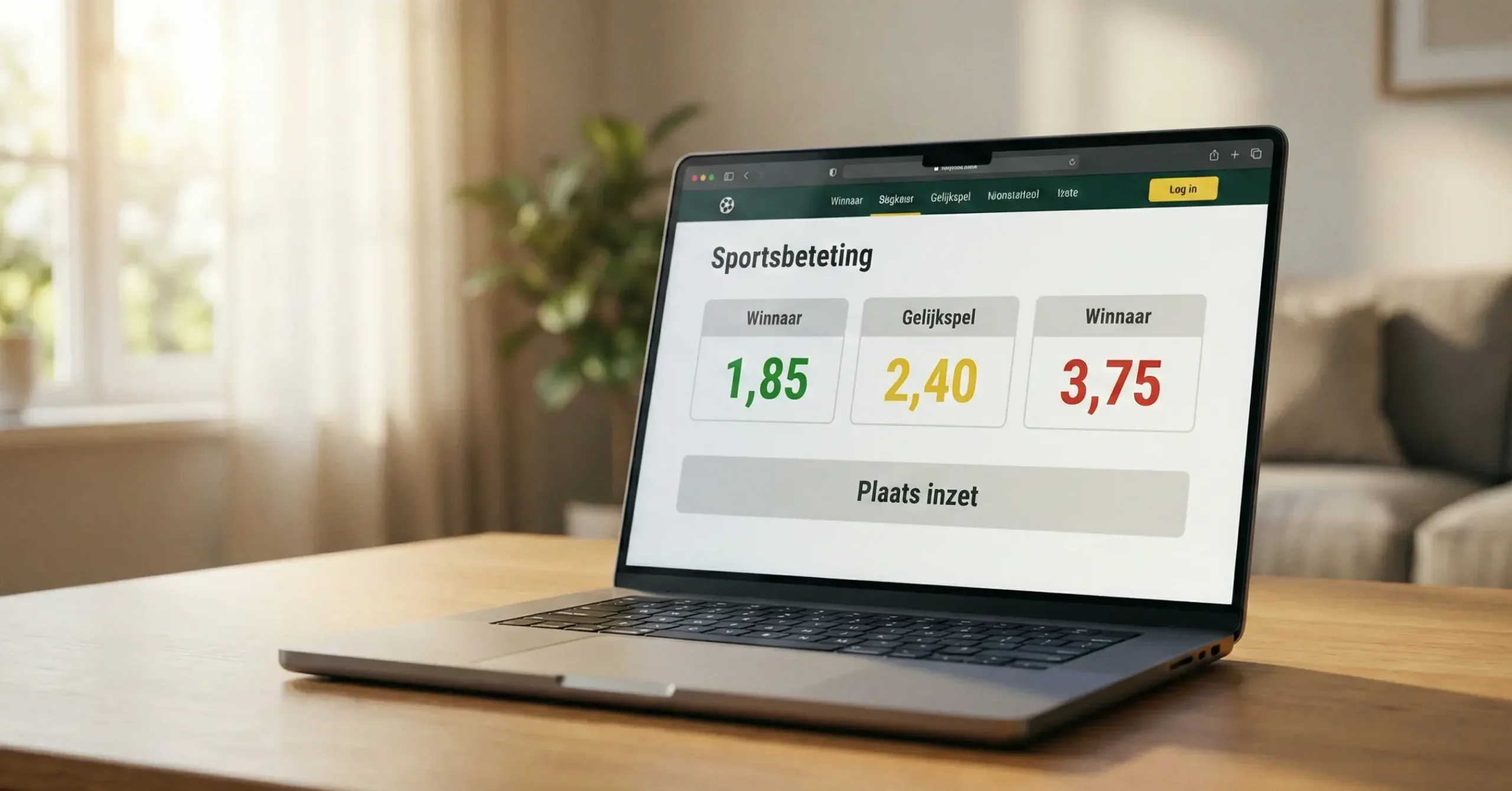 Sportweddenschappen scherm met decimale quoteringen