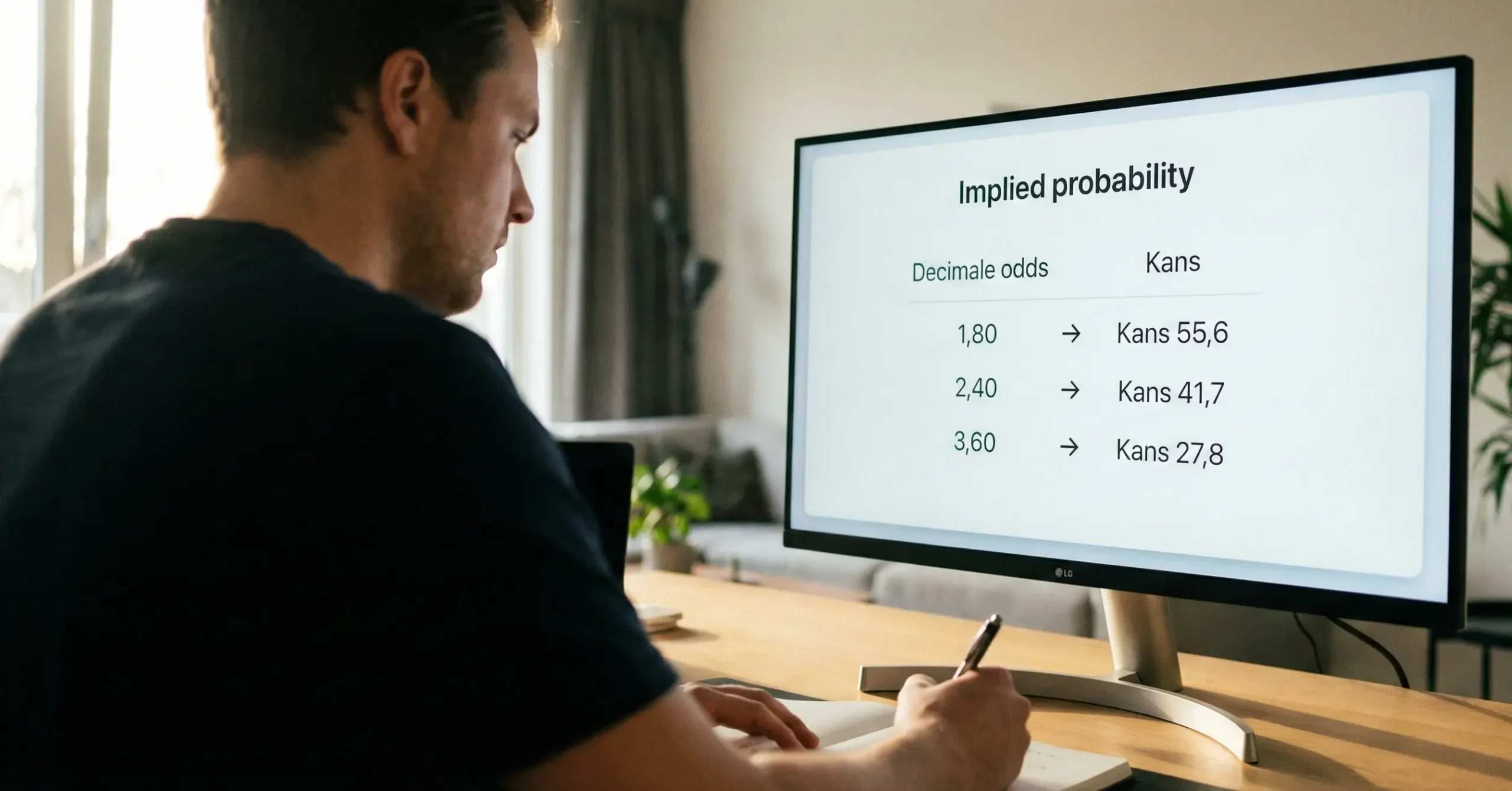 Analyticus bestudeert sportweddenschap quoteringen op scherm