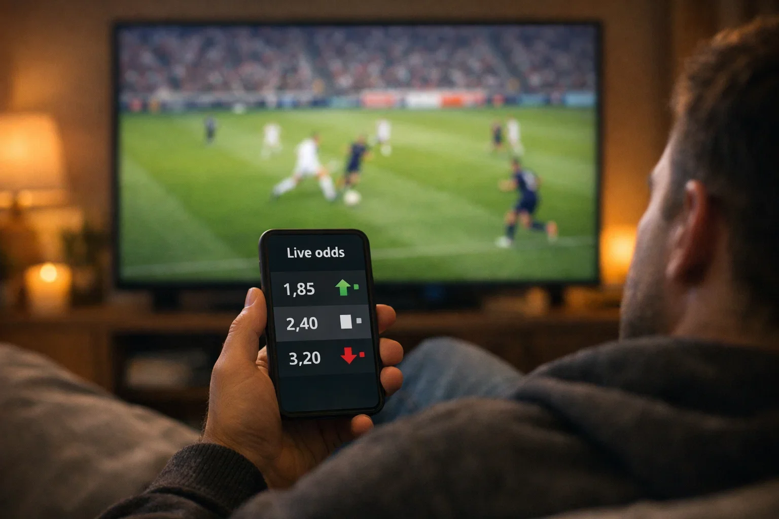 Voetbalwedstrijd bekijken met live weddenschappen