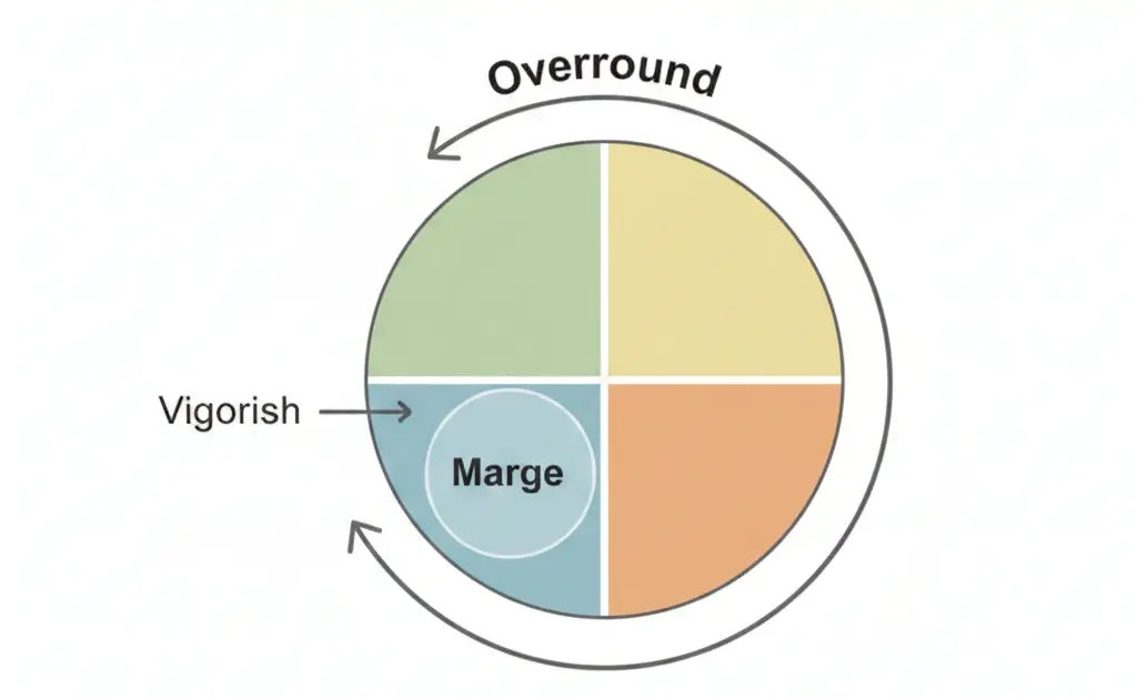Diagram dat de bookmaker overround en vigorish concepten visueel uitlegt